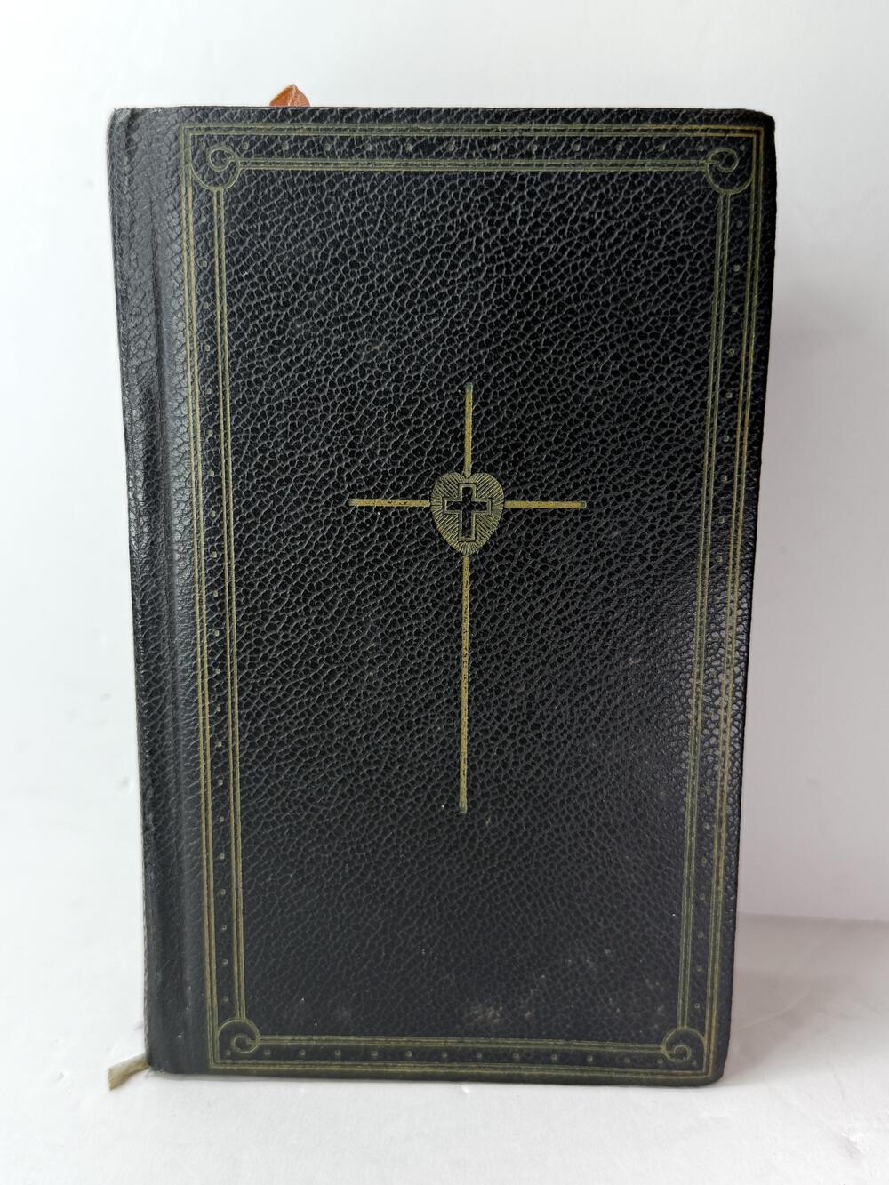 Vintage 1943 The Catholic Missal Callan McHugh Black Leather Illustrated HC